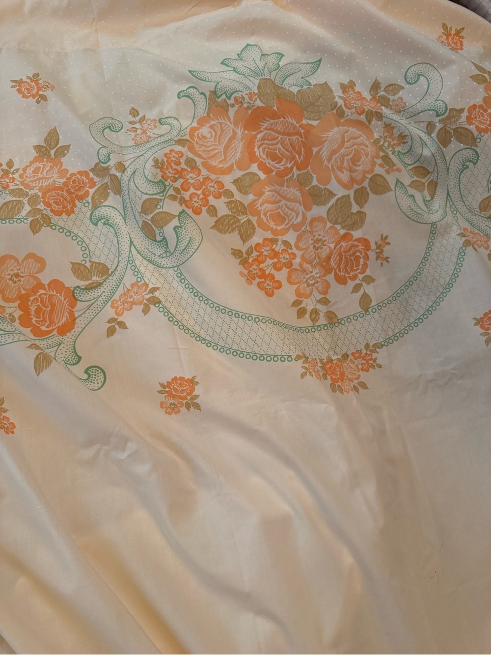 Floral Vintage Orange & Green Vintage-Style flat sheet